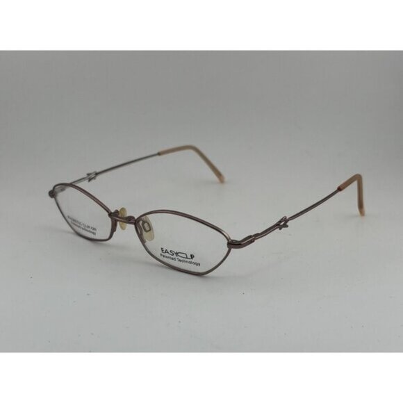 EASY CLIP - QU472 50-16-135 Rose Gold Metal Oval Glasses Frames - Picture 1 of 7